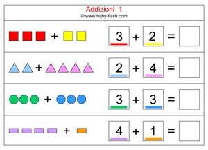 Addizioni Schede Con Immagini Baby Flash