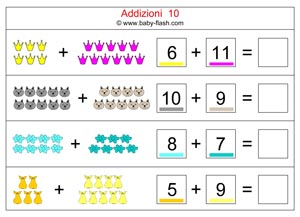 Addizioni Schede Con Immagini Baby Flash