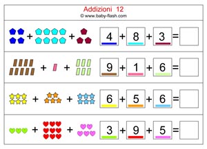 Addizioni Schede Con Immagini Baby Flash