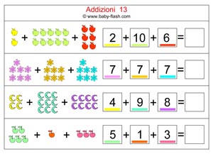 Addizioni Schede Con Immagini Baby Flash