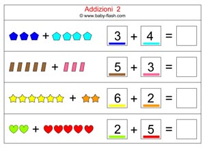 Addizioni Schede Con Immagini Baby Flash