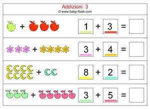 Addizioni Schede Con Immagini Baby Flash