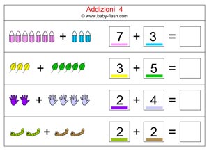 Addizioni Schede Con Immagini Baby Flash