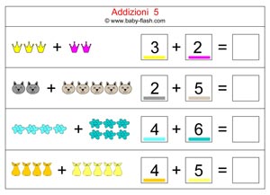 Addizioni Schede Con Immagini Baby Flash