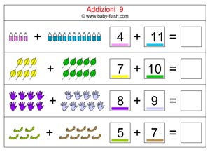 Addizioni Schede Con Immagini Baby Flash