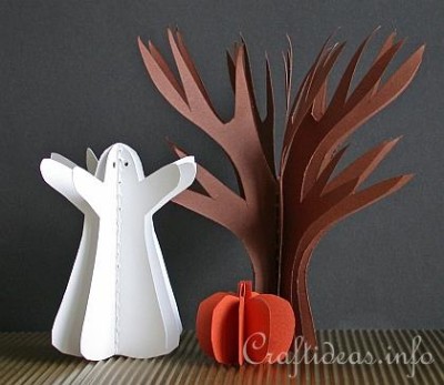 Paper_Craft_for_Halloween_-_3-D_Paper_Tree__Pumpkin_and_Ghost