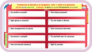 Trasforma al plurale o al singolare