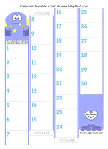 calendario tascabile novembre