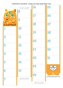 calendario tascabile dicembre