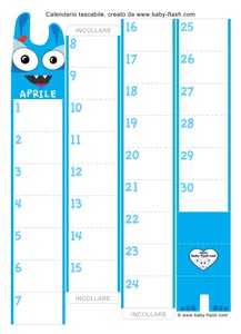 calendario tascabile aprile