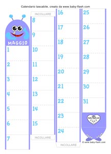 calendario tascabile maggio