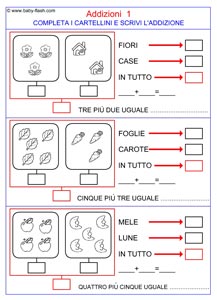 Addizioni Schede Con Immagini Baby Flash