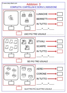 Addizioni Schede Con Immagini Baby Flash