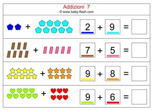 Addizioni Schede Con Immagini Baby Flash