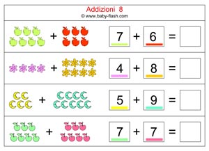 Addizioni Schede Con Immagini Baby Flash