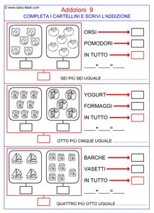 Addizioni Schede Con Immagini Baby Flash