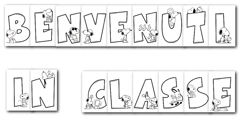 cartello benvenuti snoopy BN