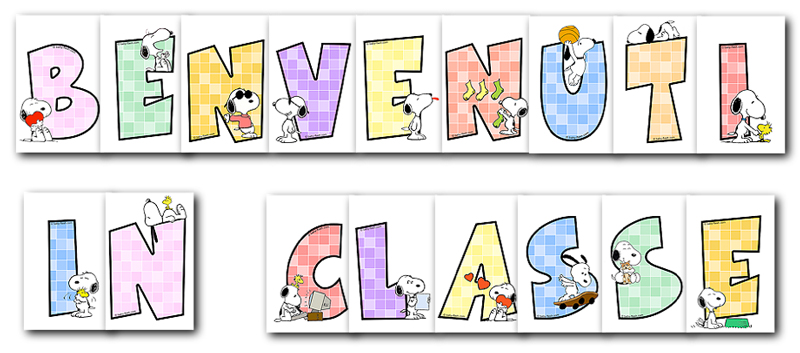 cartello benvenuti snoopy COLOR