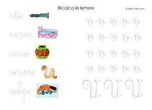 ricalca la lettera V