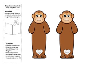 segnalibro scimmia color