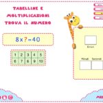 Tabelline e moltiplicazioni - trova il numero