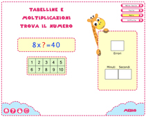 Tabelline e moltiplicazioni trova il numero